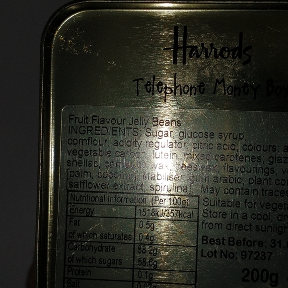 🧁 3/$30 Harrods Telephone Money Box Tin - Picture 8 of 13